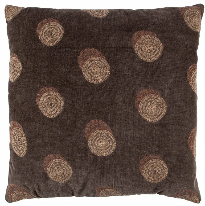 Woood Riv Kussen Fluweel Espresso 45x45cm