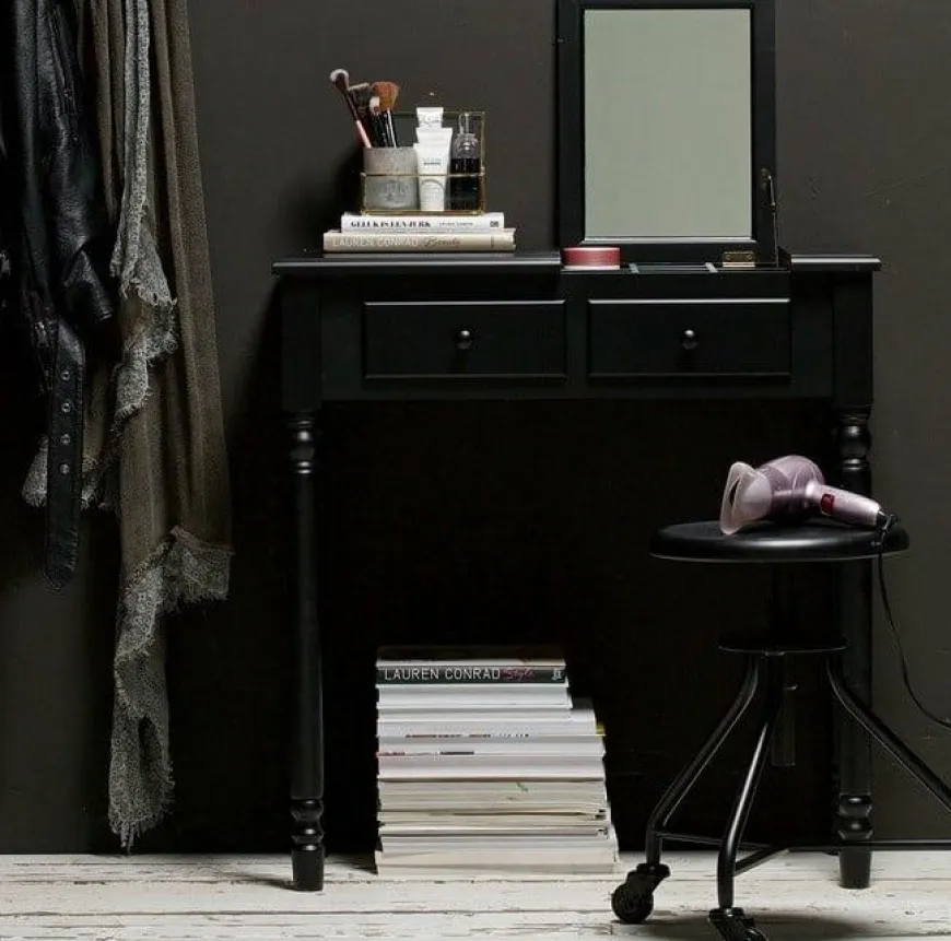Woood Romy Hal/kaptafel Hout Zwart