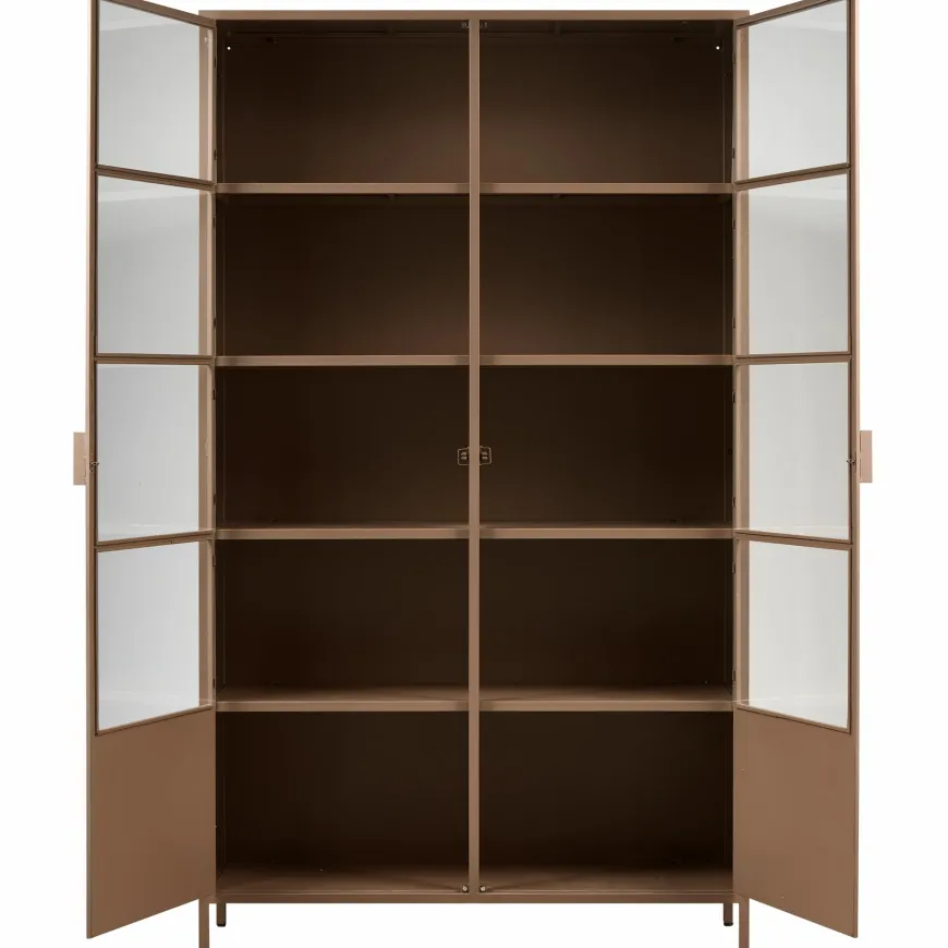 Woood Ronja vitrinekast xl metaal military brown
