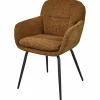 Woood RUNA eetkamerstoel chenille caramel bruin/geel