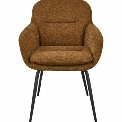 Woood RUNA eetkamerstoel chenille caramel bruin/geel