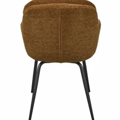 Woood RUNA eetkamerstoel chenille caramel bruin/geel