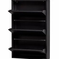 Woood SABINE 3-VAKS schoenenkast metaal zwart