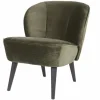 Woood Sara Fauteuil Fluweel Warm Groen