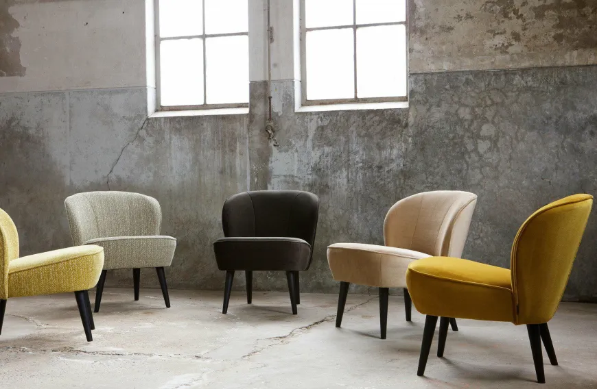 Woood Sara Fauteuil Fluweel Warm Groen