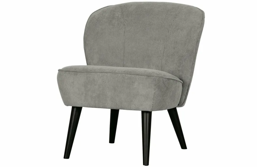 Woood Sara Fauteuil Ribstof Vergrijsd Groen
