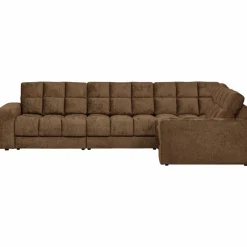 Woood Second date hoekbank rechts structure velvet brass