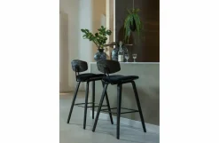 Woood Senn Barstoel Fluweel Zwart