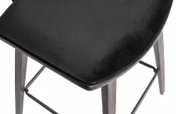 Woood Senn Barstoel Fluweel Zwart