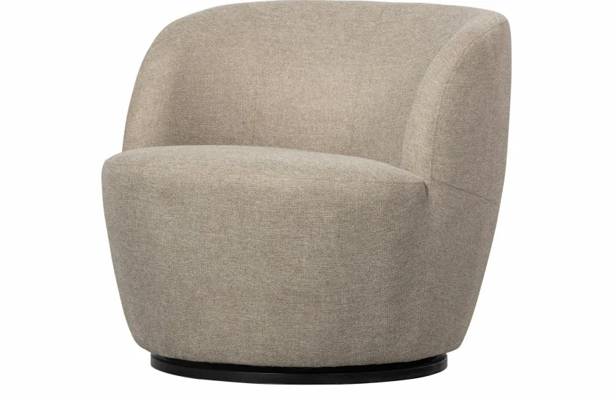 Woood Serra Draaifauteuil Geweven Stof Zand