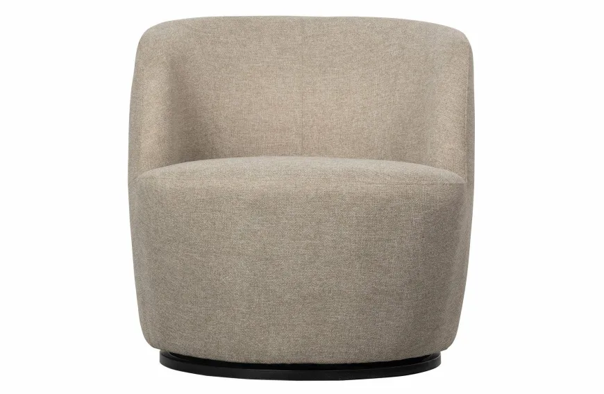 Woood Serra Draaifauteuil Geweven Stof Zand