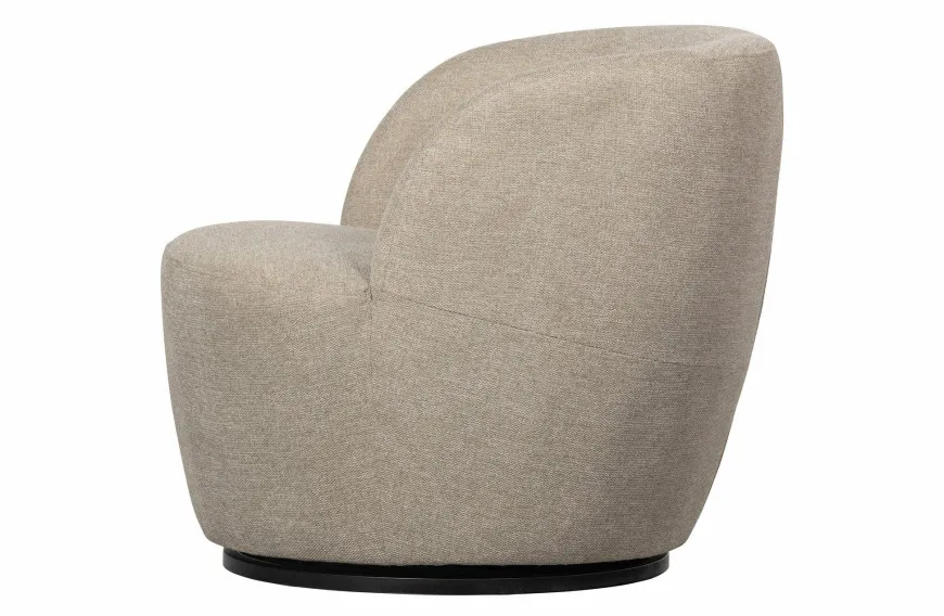 Woood Serra Draaifauteuil Geweven Stof Zand