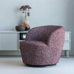 Woood Serra Draaifauteuil Bordeauxrood Melange