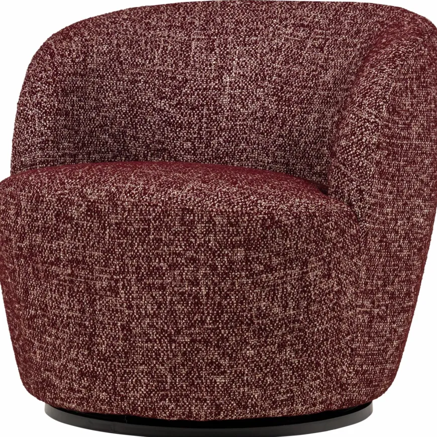 Woood Serra Draaifauteuil Bordeauxrood Melange