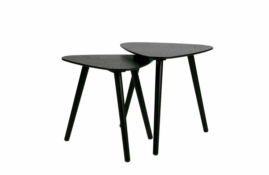 Woood Set van 2 - Nila Bijzettafels Zwart