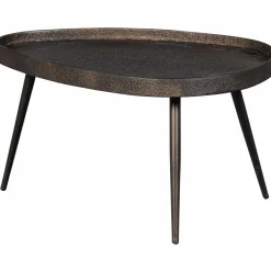 Woood Set van 2 - crude bijzettafels antique bronze