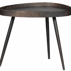 Woood Set van 2 - crude bijzettafels antique bronze