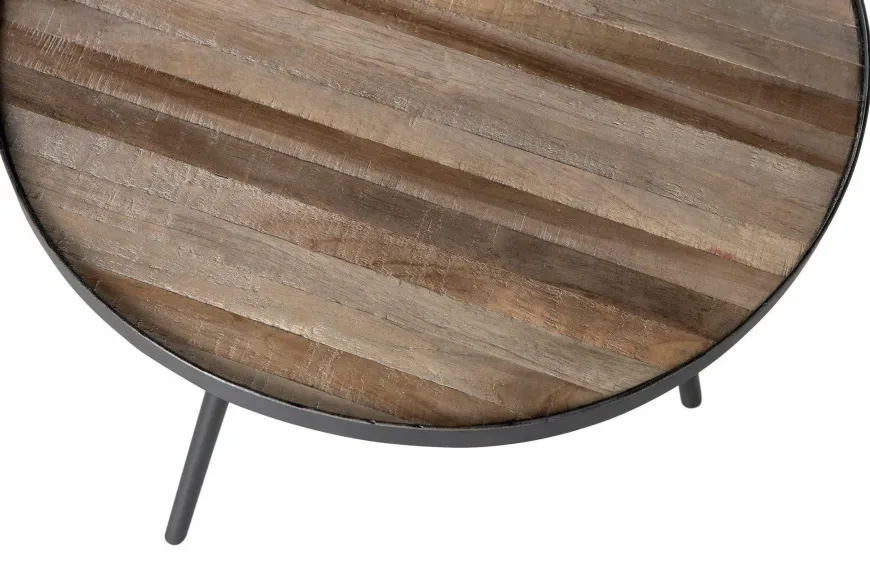 Woood Set van 3 - Lize Bijzettafels Hout/metaal