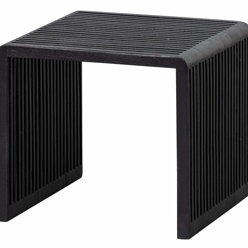 Woood Set van 2 - willa bijzettafels recycled teak zwart