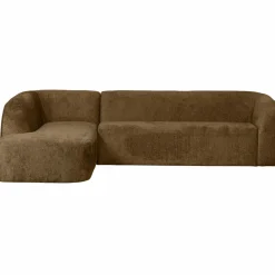 Woood Sloping hoekbank links structure velvet brass
