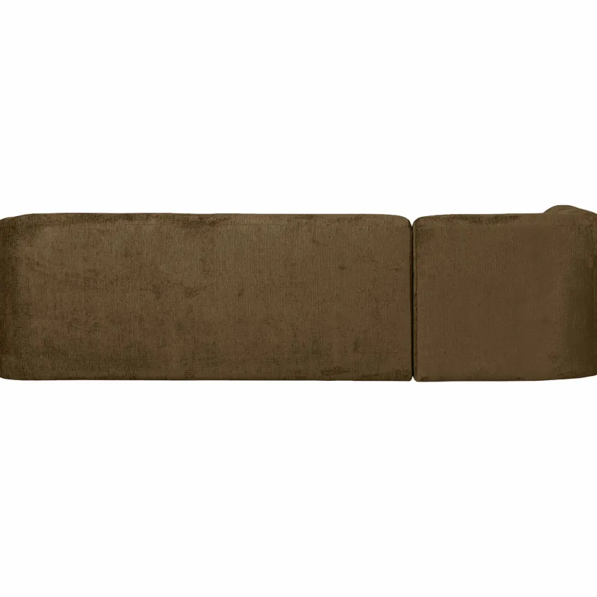 Woood Sloping hoekbank links structure velvet brass