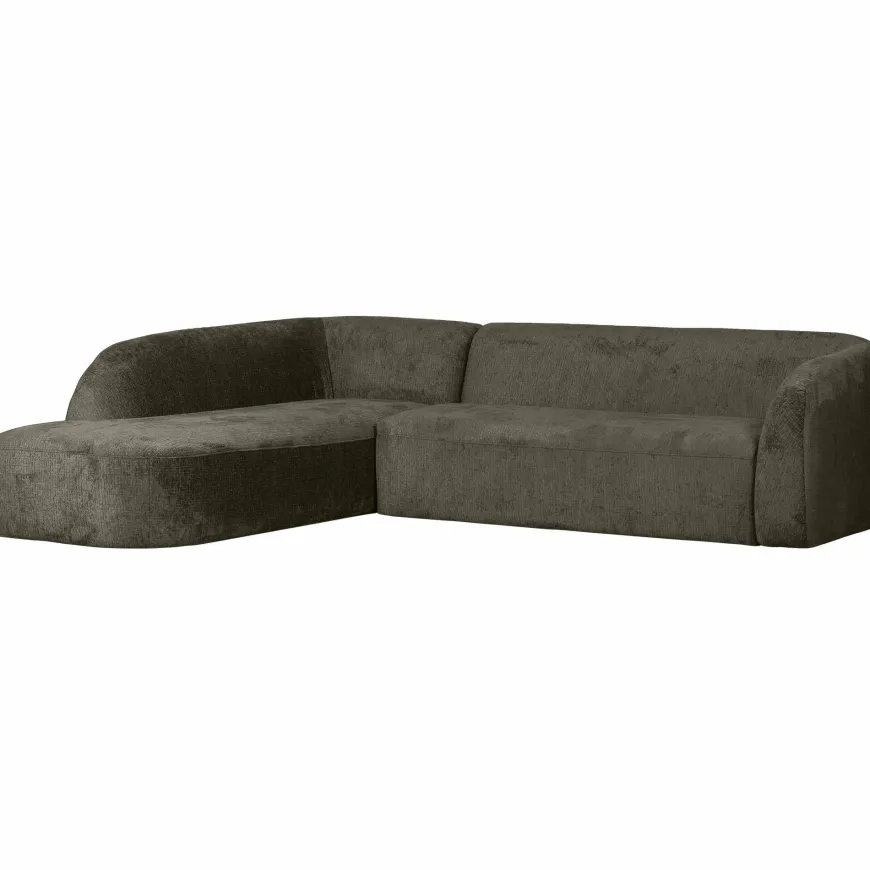 Woood Sloping hoekbank links structure velvet frost