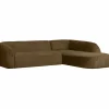 Woood Sloping hoekbank rechts structure velvet brass