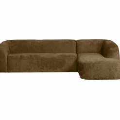 Woood Sloping hoekbank rechts structure velvet brass