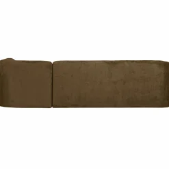 Woood Sloping hoekbank rechts structure velvet brass