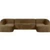Woood Sloping u-vorm bank structure velvet brass