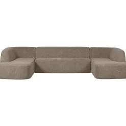 Woood Sloping u-vorm bank lichtbruin melange