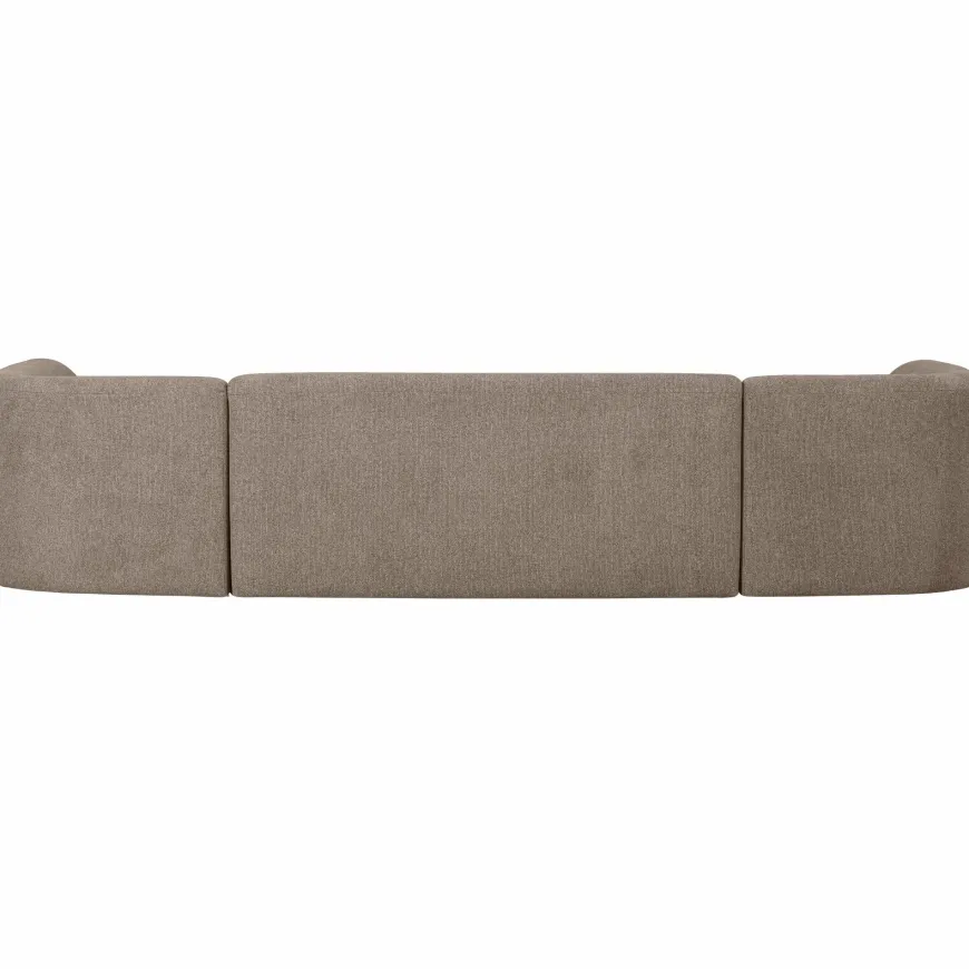 Woood Sloping u-vorm bank lichtbruin melange