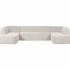 Woood Sloping u-vorm bank pearl melange