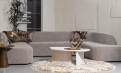 Woood Sloping u-vorm bank grijs melange