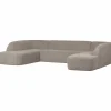 Woood Sloping u-vorm bank off white melange