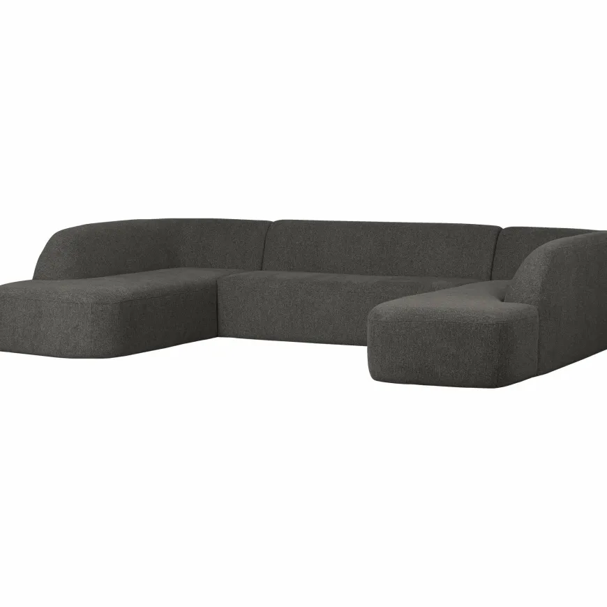 Woood Sloping u-vorm bank grijs/zwart melange
