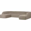 Woood Sloping u-vorm bank naturel melange