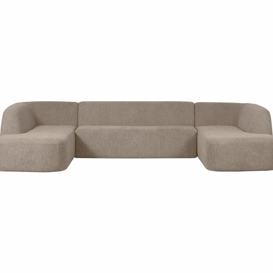 Woood Sloping u-vorm bank naturel melange