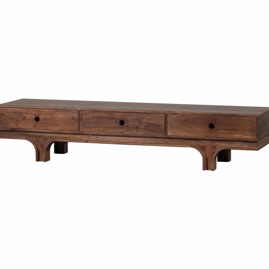 Woood Staes tv-meubel 3 lades mango hout walnoot