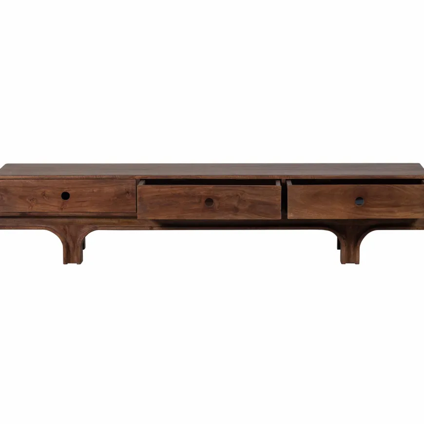 Woood Staes tv-meubel 3 lades mango hout walnoot