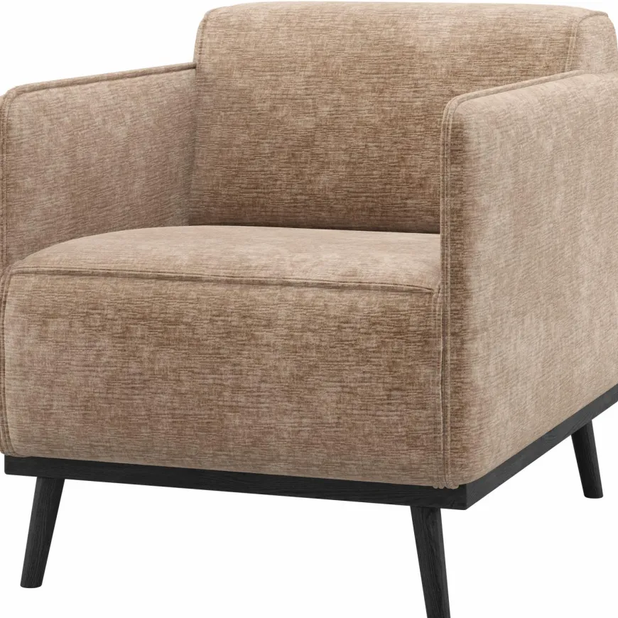 Woood Statement Fauteuil Met Arm Chenille Velvet Taupe