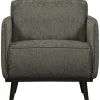 Woood Statement fauteuil met arm structure velvet frost