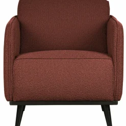 Woood Statement fauteuil met arm bouclé chestnut