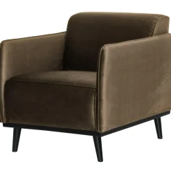 Woood Statement fauteuil met arm fluweel taupe