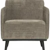 Woood Statement fauteuil met arm brede platte rib clay