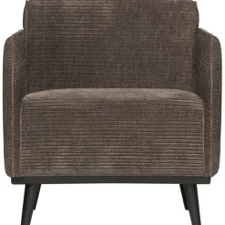 Woood Statement fauteuil met arm brede platte rib taupe