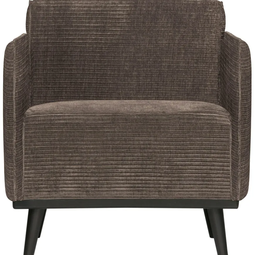 Woood Statement fauteuil met arm brede platte rib taupe