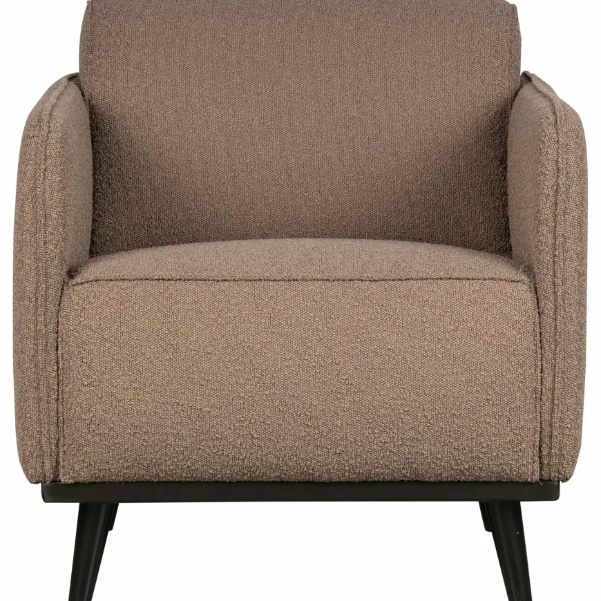 Woood Statement fauteuil met arm bouclé nougat