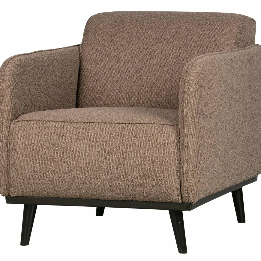 Woood Statement fauteuil met arm bouclé nougat