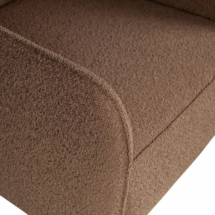 Woood Statement fauteuil met arm bouclé nougat